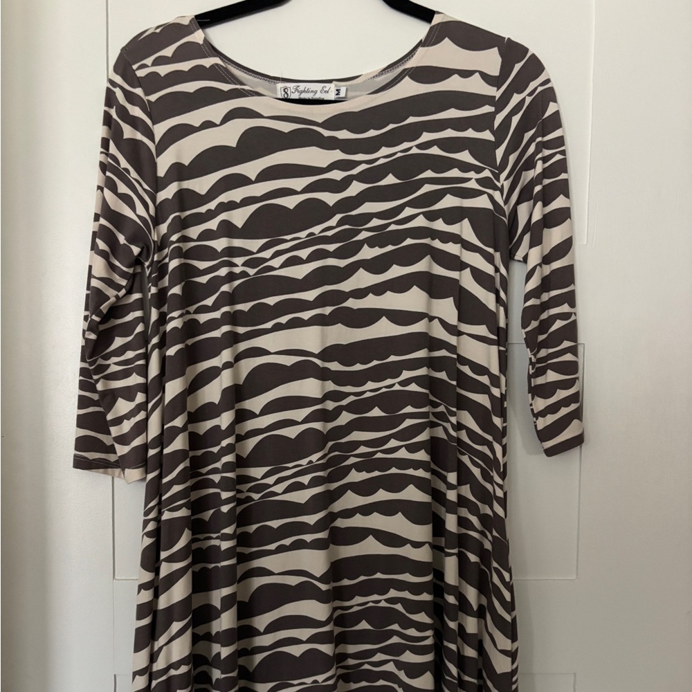 Fighting Eel Dress Ashley in Grey and White Zebra Pattern